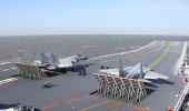 China's aircraft carrier carries out fighter drills