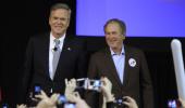 PHOTOS: George W Bush returns to spotlight to campaign for brother Jeb