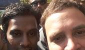 Sunil Salunke's selfie moment with Rahul Gandhi