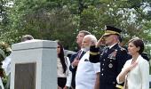 PHOTOS: At Arlington cemetery, Modi pays homage to Kalpana Chawla