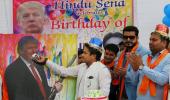 Hindu Sena celebrates 'messiah against Islamic terror' Trump's birthday