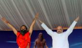 PIX: Amit Shah, Smriti, Rajnath roll out yoga mats