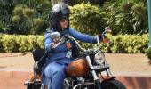 Guess which female MP rode into Parliament on a Harley