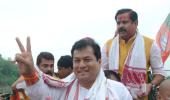 BJP's Sonowal hits a 6 in Assam