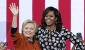 Michelle Obama campaigns with her 'girl' Hillary Clinton