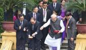 Modi in Vietnam: From feeding fish to praying at Pagoda