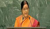 Modi lauds, Congress criticises Swaraj for UNGA address