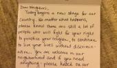 Muslim American gets heartwarming letter from neighbours post Trump inauguration