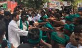 Rahul meets protesting TN farmers, slams PM