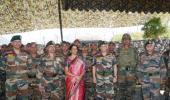 Sitharaman visits forward areas along LoC in Kashmir