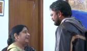 'Meri madam mahaan': Freed Indian Hamid Ansari meets Sushma