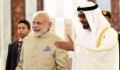 PM meets Crown Prince of Abu Dhabi; unveils model of temple