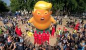 'Trump baby' blimp flies above London as hundreds protest US president