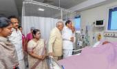 VP visits Karunanidhi, DMK releases image of ailing leader on bed