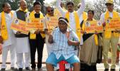 PHOTOS: This TDP MP's unique way of protesting