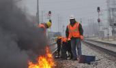 It's so cold in Chicago they're lighting train tracks on fire