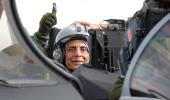 Rajnath flies on India's first Rafale jet in France