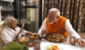 Full plate: Modi has lunch with mother on his birthday