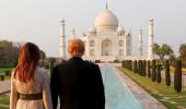 Donald, Melania enjoy romantic walk at Taj Mahal