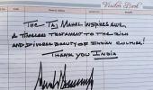 In visitors' book, Trump calls Taj 'awe-inspiring'