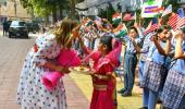 Melania gets her dose of happiness at Delhi school