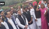 Rahul leads protest against suspension of Cong MPs