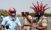 Chennai cop wears 'corona helmet' to spread awareness