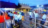 Devotees trek to Sabarimala, pray at temple