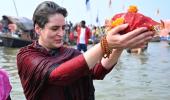 Priyanka takes holy dip in Sangam on Mauni Amavasya