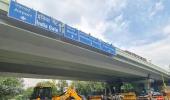 Delhi: Portion of road under IIT flyover caves in