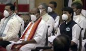 Masks seen during swearing-in ceremony