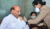 PIX: Rajnath, others netas receive Covid vaccine