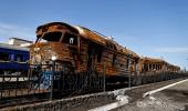 A Train Destroyed By A Russian Missile