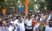 Hanuman Chalisa row: Sena protest against MP Rana