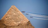 Aircraft Zoom Past The Pyramids