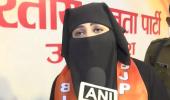 Instant talaq victim in burqa campaigns for BJP