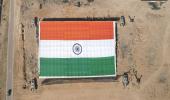 PIX: Largest Khadi flag unfurled along Indo-Pak border