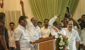 Bottles hurled at OPS, AIADMK meet backs Edappadi