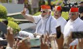 Day after results, Modi holds roadshow in Gujarat