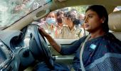 Cops tow away vehicle with Jagan's sister inside