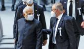 Modi, Kamala Attend Abe's Funeral