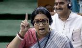 Irani slams Rahul for 'murder of Bharat Mata' remark