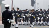 Navy Personnel Rehearse For R-Day Parade