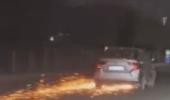 SEE: Car drags bike for over 3 km in Gurugram