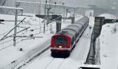 STUNNING! Train Passes Through Snow