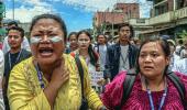 Women strip to protest eviction drive in Guwahati