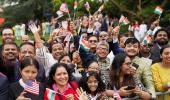 Indian Americans gather outside WH to welcome Modi