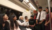 PHOTOS: Modi takes metro ride to Delhi University