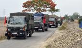 Trucks painted like Assam Rifles vehicles in Manipur