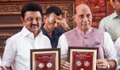 'No secret ties': Stalin on Rajnath at DMK event